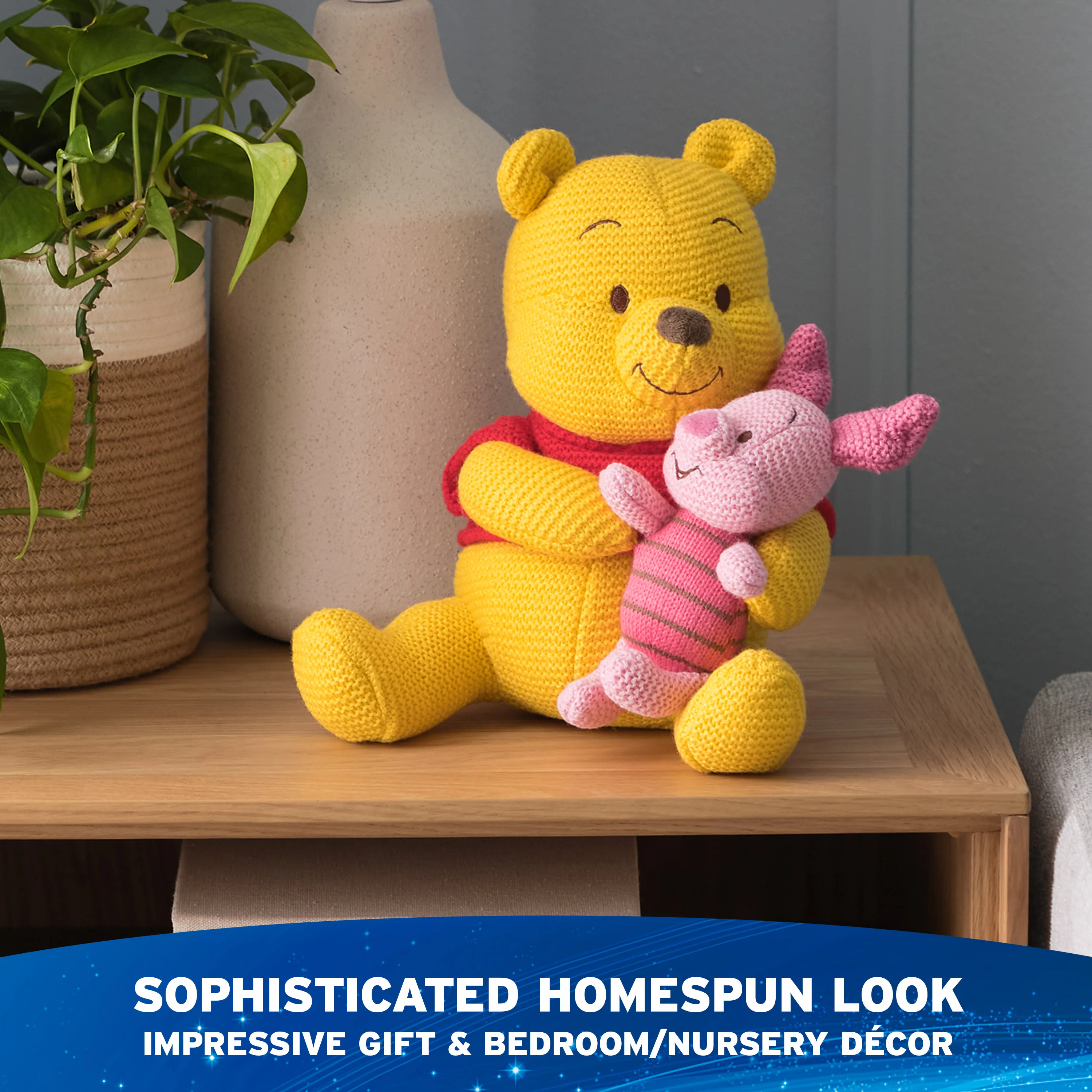 Winnie the Pooh & Piglet Knit Plush, 10 in - Image 5